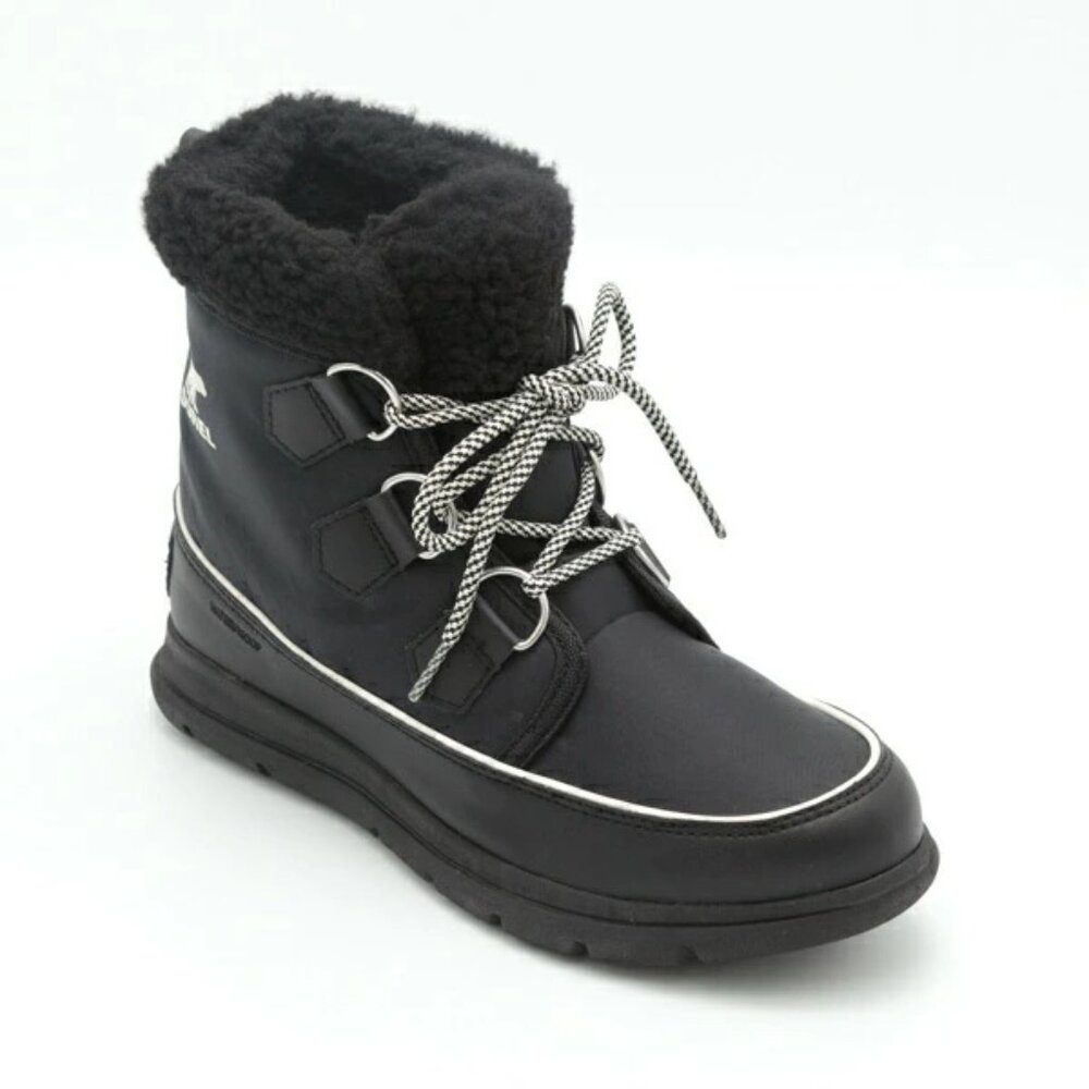 Sorel Women's Black Explorer Carnival NL3040-010 Ankle‎ Winter Boot Size 9